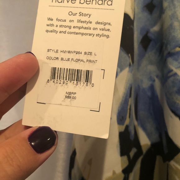 🆕Harve Bernard silky wideleg floral pants SzL E9 - Picture 9 of 10